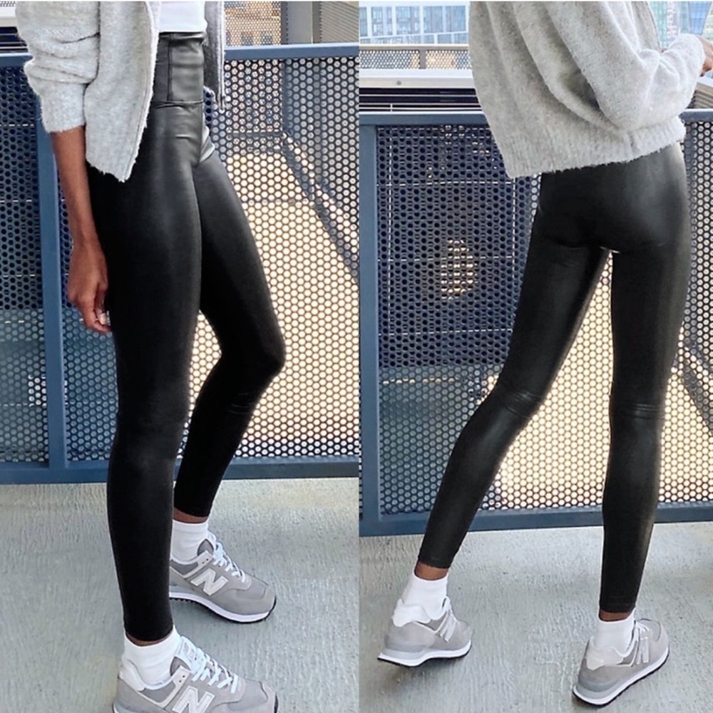 Aritzia Wilfred Free Daria High-waisted Vegan Leather leggings pants black xxs